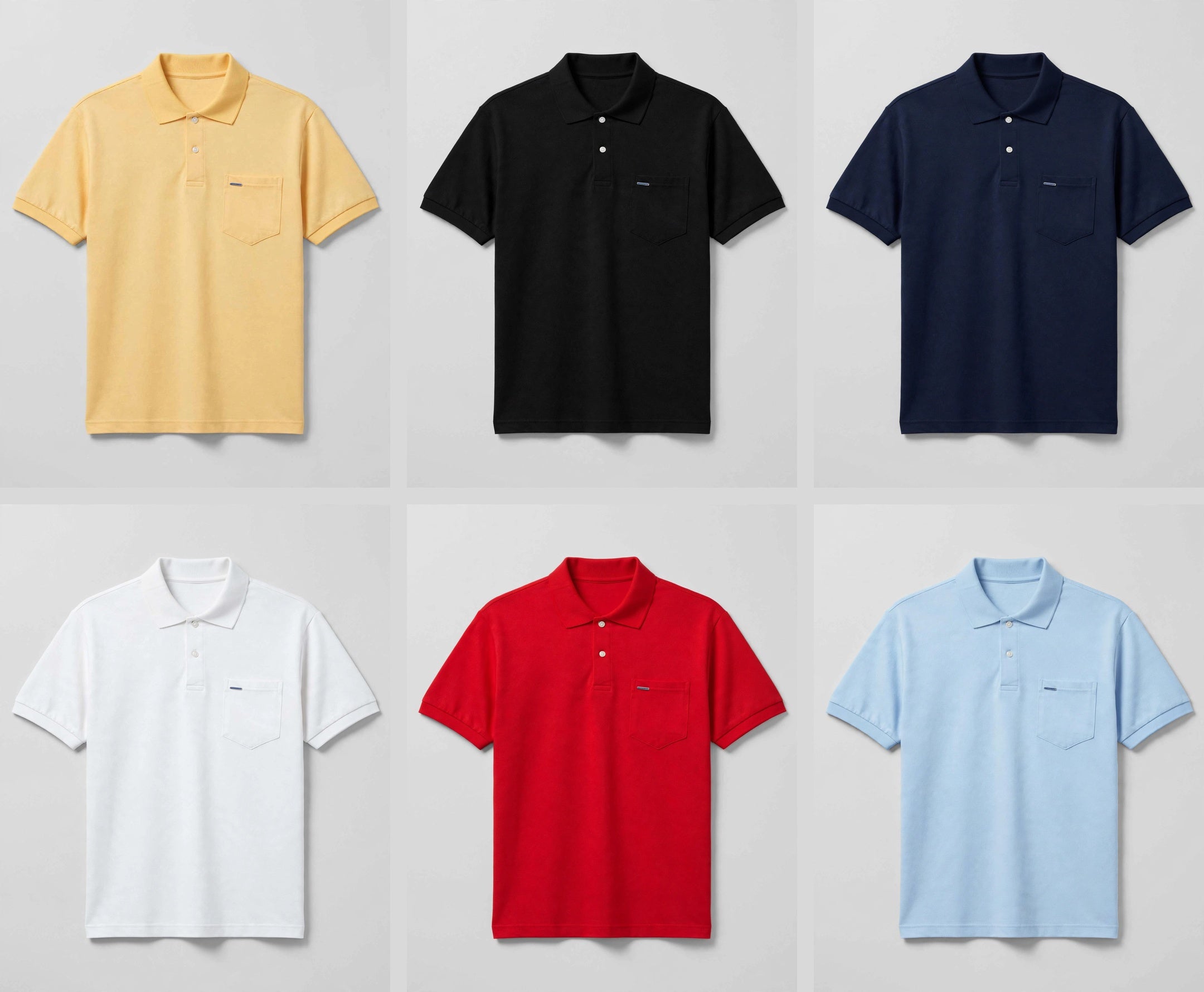 Polera cuello camisa y manga corta.