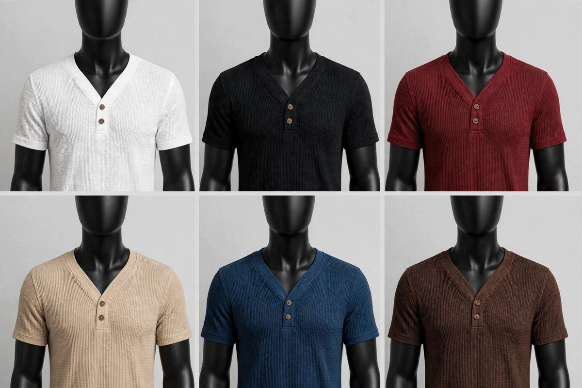 Polera waffle con botones