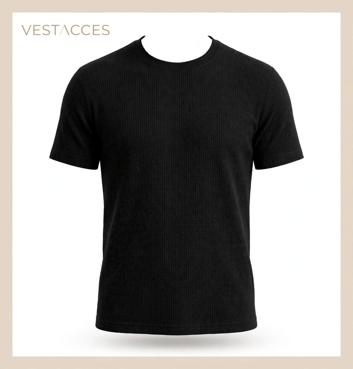 Polera wafle cuello redondo