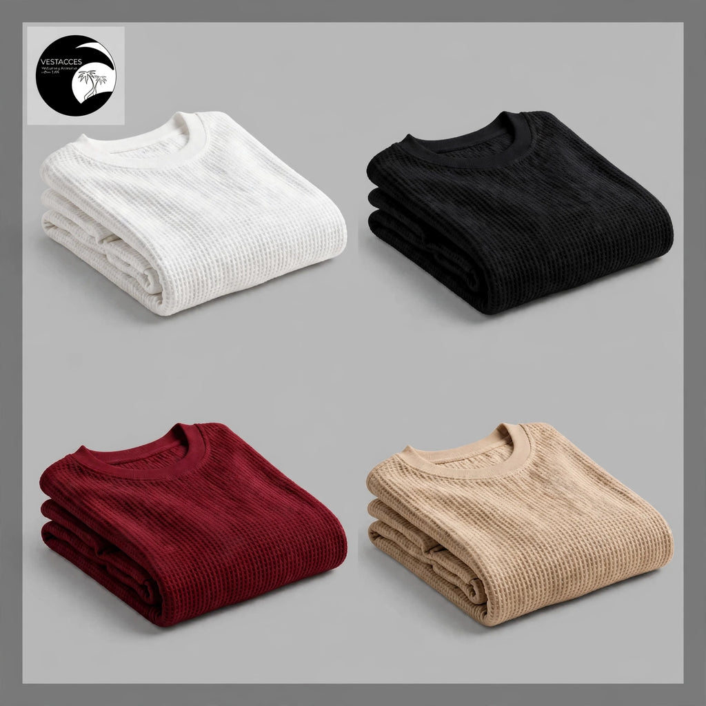 Polera wafle cuello redondo