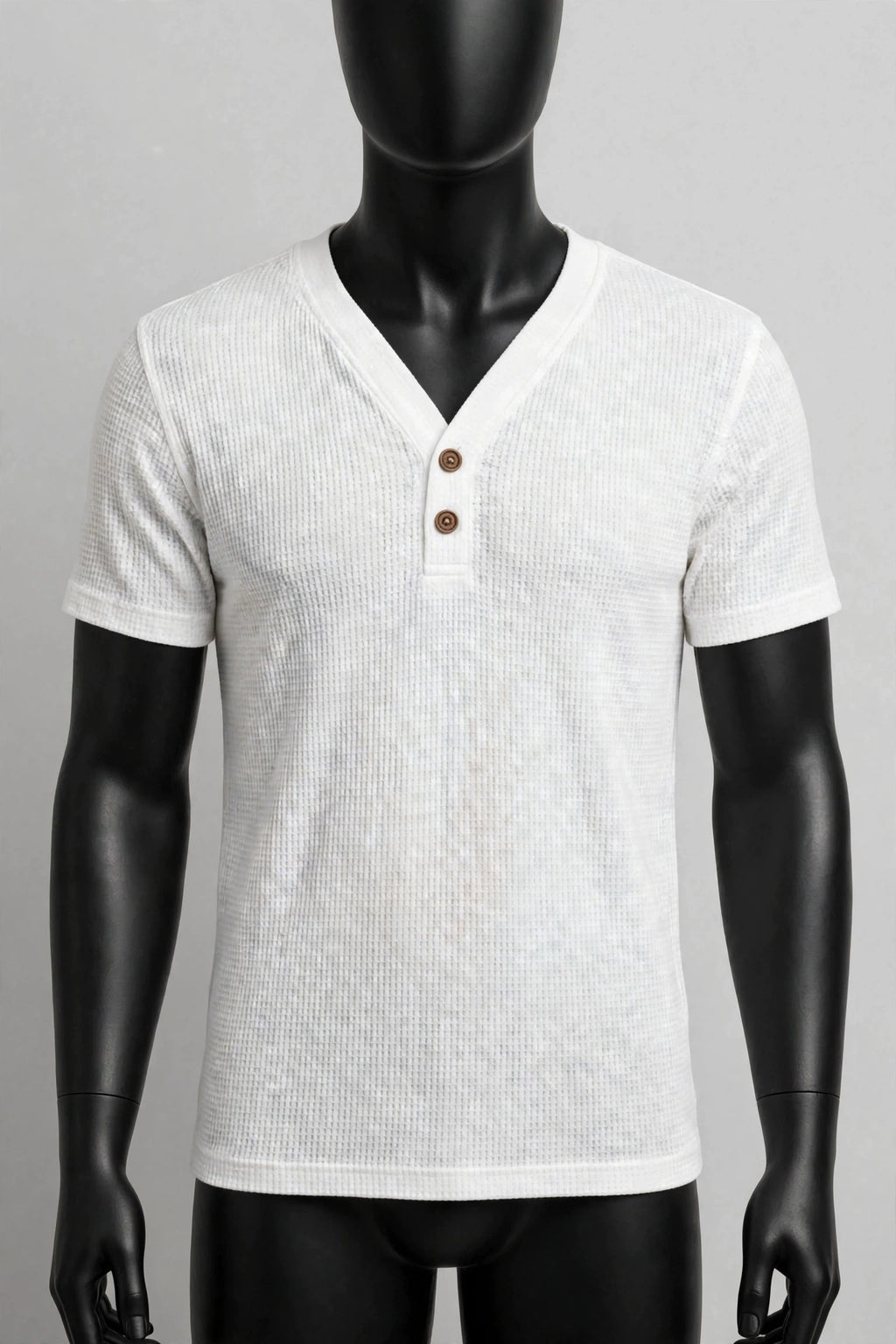 Polera waffle con botones