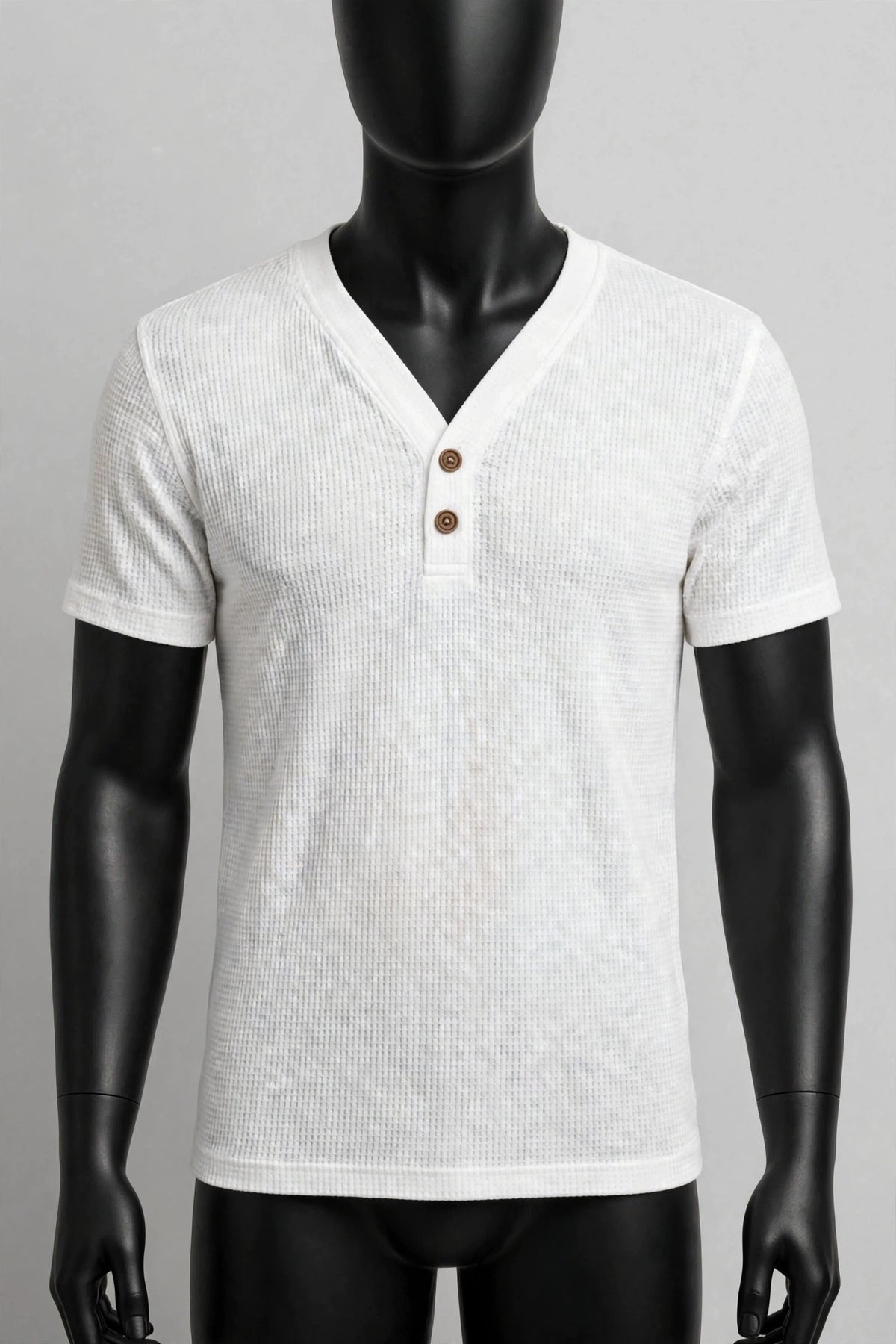 Polera waffle con botones